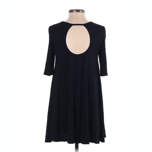 We The Free Open Back Tunic Top Oversize XS Cut Out Back Flowy Stretch Black - Picture 4 of 6